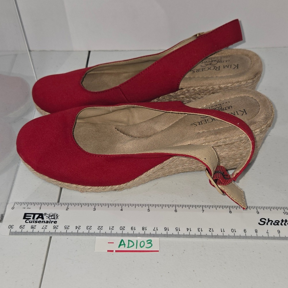 Kim Rogers Dyann Red Espadrille Wedge Sandals Womens 8.5M WRS20-12556-004-78 - Picture 7 of 9